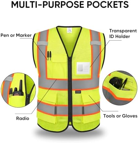 TICONN High Visibility Reflective Safety Vest - Image 4