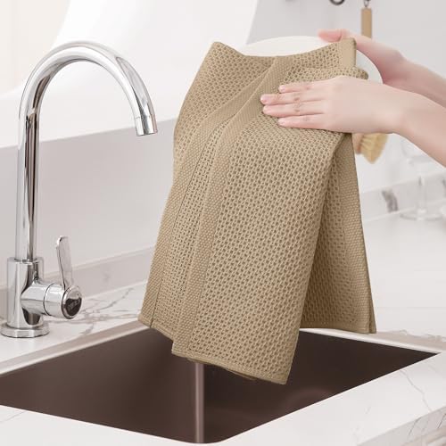 Homaxy 100% Cotton Oversized Waffle Weave Kitchen Towels 4-Pack - Image 4