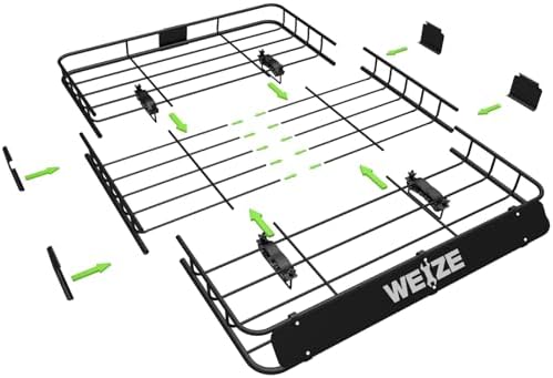 WEIZE 54" x 34" Heavy Duty Roof Rack Basket, 200LBS Universal Rooftop Cargo - Image 6