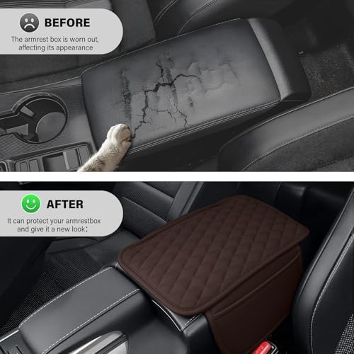 Amiss Car Center Console, Upgraded Leather Car Armrest Cushion, Fits Most - Image 5