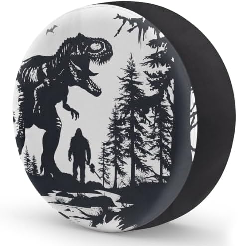 Black Dinosaur Spare Tire Cover Dust-Proof Wheel Protector - Image 2