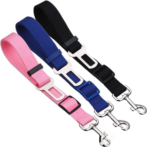 Elisel Elisel 2 Packs Adjustable Length Pet Dog Cat car seat Belt Pet seat Belt - Image 5