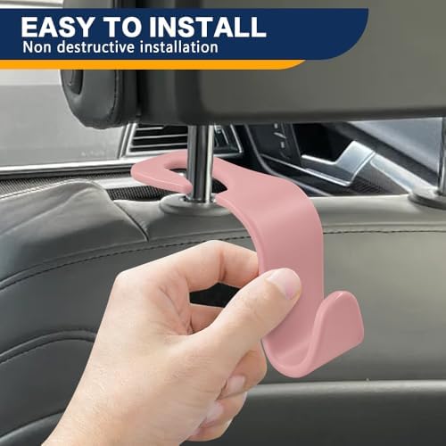 4PCS Car Seat Headrest Hooks, Car Purse Hook, Seat Back Organizer Storage - Image 5