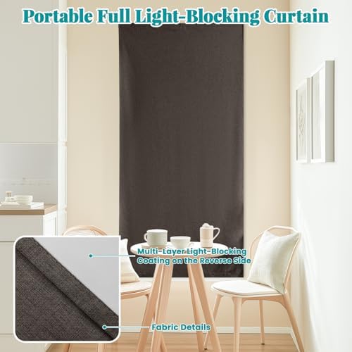 100% Blackout Self Adhesive Curtains Portable Curtain Simple and Easy to - Image 6