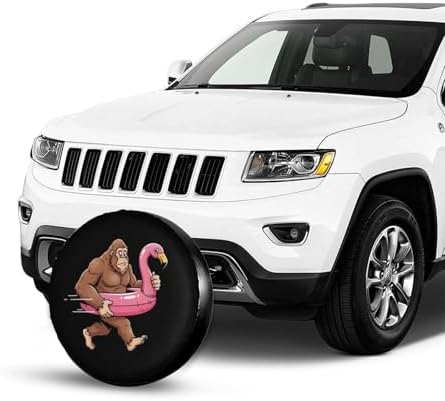 Funny Bigfoot Flamingo Spare Tire Cover Wheel Protector Universal Fit - Image 2