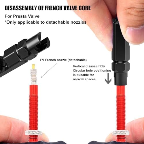 NEWHOOK 2 Pack Presta Valve Core Removal Tool Multi-Functional Bicycle Tire - Image 3