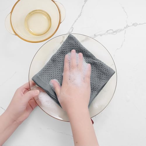 Homaxy 100% Cotton Waffle Weave Kitchen Dish Cloths 12-Pack - Image 4
