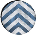 Spare Tire Cover 14inch Blue and White Chevron Waterproof Polyester Wheel by HighonHi