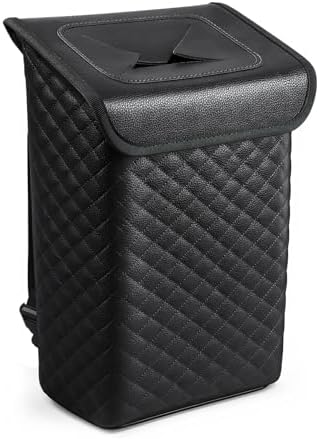 Tsumbay Car Trash Can with Lid, Leather Garbage Can, Leakproof and Removable by Tsumbay