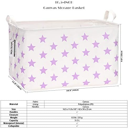 Sea Team Large Rectangle Open-Top Canvas Storage Basket - Image 6