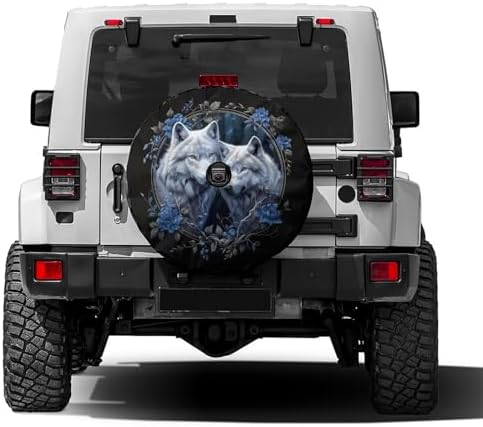 Wolf Forests at Night Moon Spare Tire Cover by Foruidea