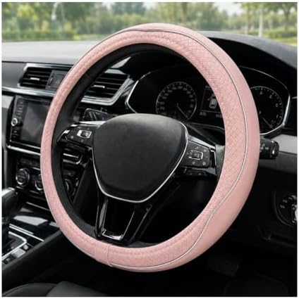 Car Steering Wheel Cover, 15 Inch Anti-Slip Breathable Leather Auto Steering by Unknown