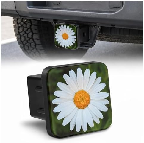 2" Hitch Cover White Daisy Rubber Towing Hitch Covers Hitch Protector by Unknown