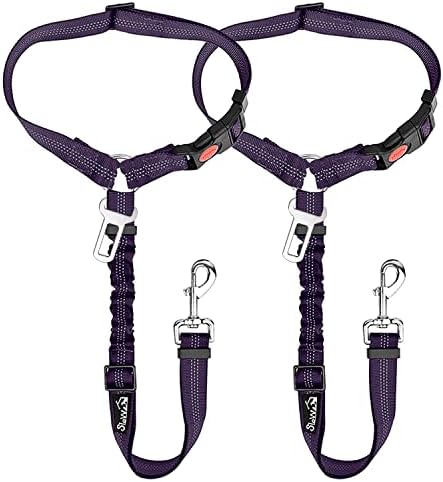 SlowTon Dog Seat Belt for Car, 2 Pack Dog Car Harness Seatbelt by SlowTon