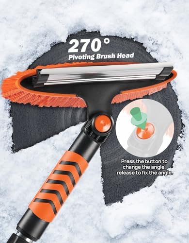 JOYTUTUS 41.5IN Extendable Snow Brush and Ice Scraper, 270°Pivoting Snow - Image 5