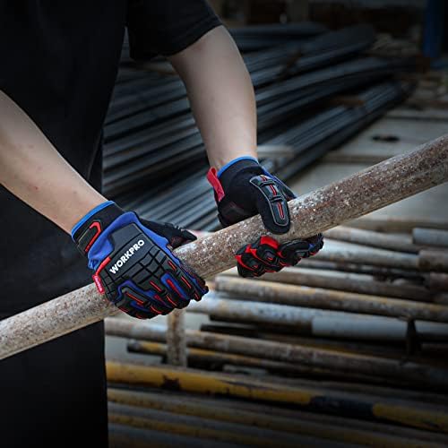 WORKPRO Heavy Duty Work Gloves, Synthetic Leather Impact Protection Working - Image 7