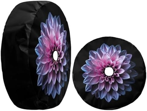 Chrome Pink and Purple Flower Spare Tire Cover - Image 3
