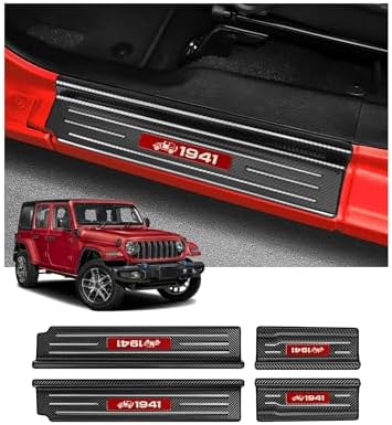 4PCS Door Sill Guards for Jeep 2018-2026 Wrangler JL JLU & 2020-2026 Gladiator by Bercicci