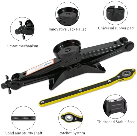 Car Jack Kit 2.5 Ton with Rubber Jack Pad, Emergency Kit Tire Changing Kit - Image 6