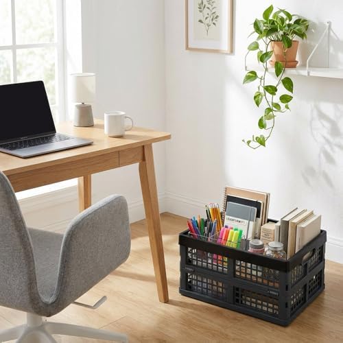 4-Pack 15 L Plastic Collapsible Storage Crates, Folding Baskets - Image 7