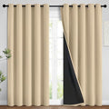 Yakamok Beige 100% Blackout Curtains 84 Inches Long by Yakamok