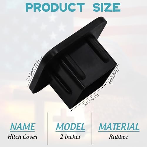 Bald Eagle Hitch Cover Cross on US Flag Square Towing Hitch Covers 2” Heavy - Image 2
