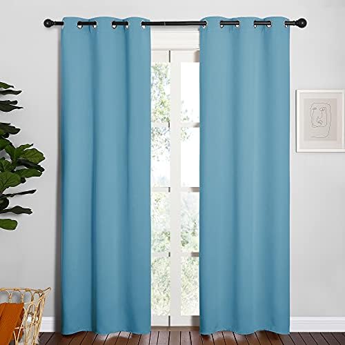 NICETOWN Thermal Curtains, 34 by 84-inch, Teal Blue - Image 2