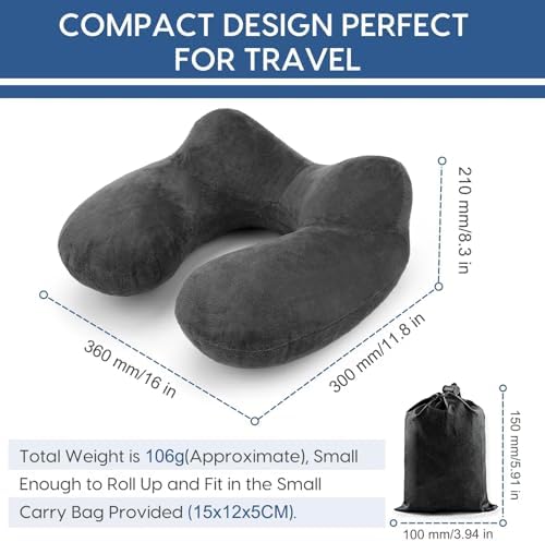 Inflatable Travel Pillow for Airplane Inflatable Neck Pillow for Traveling - Image 6