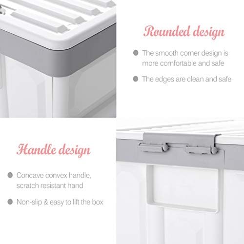 Collapsible Storage Bins with Lids 30L, Folding Plastic Stackable Utility - Image 4