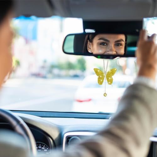 zipelo Rhinestone Butterfly Rearview Mirror Charm - Image 5