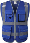 JKSafety Safety Vest for Men Women Reflective Hi Vis JK159 Blue 2XL by JKSafety