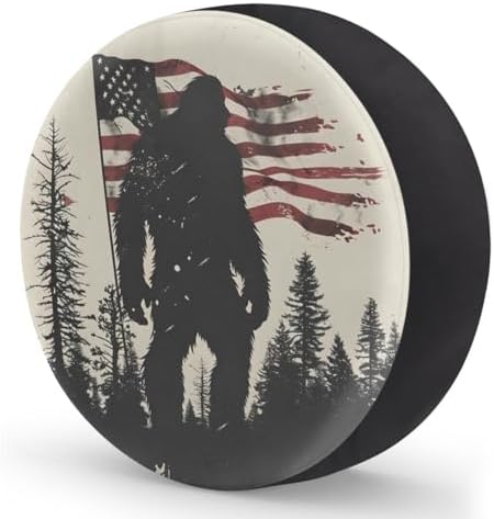 Rv Spare Tire Cover Wheel Bigfoot Mountain American Flag Tire Covers Wheel - Image 2