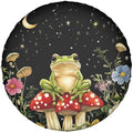 Mushrooms Frog Black Universal Spare Tire Cover, 16 Inch, Cute Waterproof by Unknown