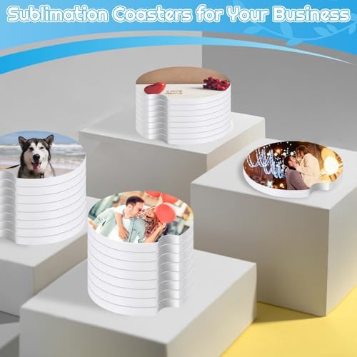 80 Pcs Sublimation Coasters Blanks Ceramic Car Coasters 2.6 Inch - Image 6