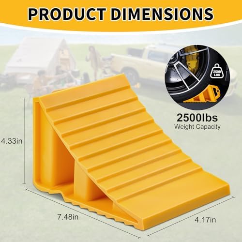 Wheel Chocks for Trailers, 4 Pack Hard Plastic RV Wheel Chocks - Image 2