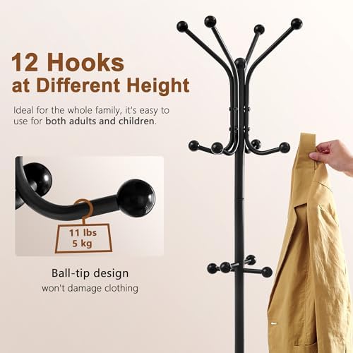 Hoctieon Coat Rack Freestanding, Coat Tree - Image 6