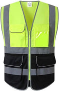 XIAKE 9 Pockets Class 2 High Visibility Reflective Safety Vest by XIAKE