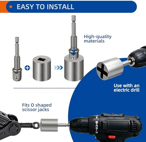 3Pcs Scissor Jack Adapter Set, Universal Jack Socket Adapter - Image 4