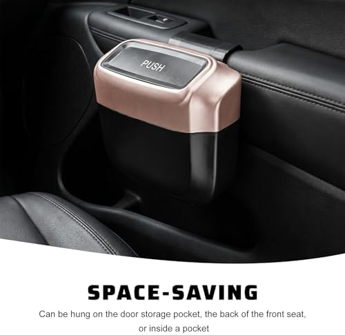 2PCS Auto Trash Can with Lid, Leakproof Waterproof Car Plastic Dustbin with 60 - Image 6