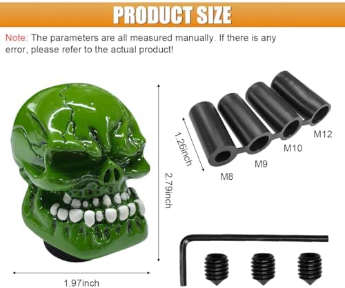 Skull Car Gear Shift Knob, Resin Shifter Lever Handle - Image 2
