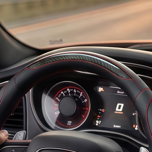 Leather Car Steering Wheel Cover, 14.5-15Inch Anti-Slip Steering Wheel Cover - Image 5