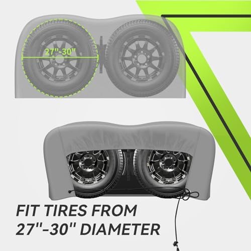 RVMATE RV Tire Covers, Dual Axle Wheel Cover, 1 Pack, Fit 27"-30" Dia. Tire - Image 3