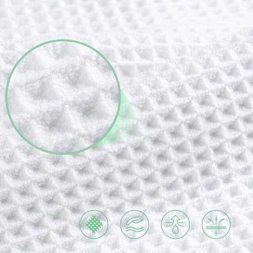 POLYTE 430 GSM Poly Blend Microfiber Quick Dry Waffle Bath Towel, 30x60 in - Image 5
