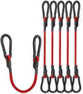 8 Pack 12" Carabiner Bungee Cords Heavy Duty Outdoor, 190 Lb Break Strength by LuckyStraps