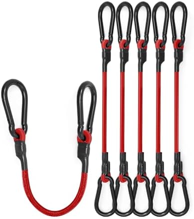 8 Pack 72" Carabiner Bungee Cords Heavy Duty Outdoor, 190 Lb Break Strength by LuckyStraps