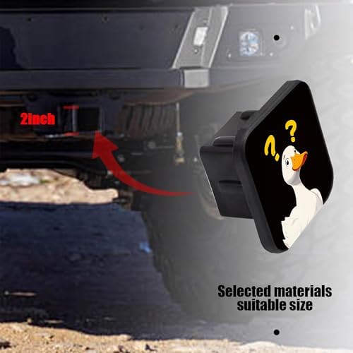White Duck Hitch Receiver Cover 2" Yellow Question Marks Trailer Hitch Cover - Image 3