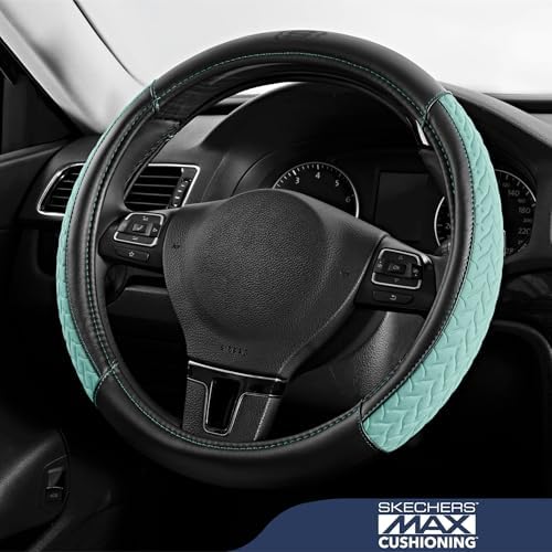 Skechers Steering Wheel Cover, Max Cushioning Leather Steering Wheel Cover - Image 2