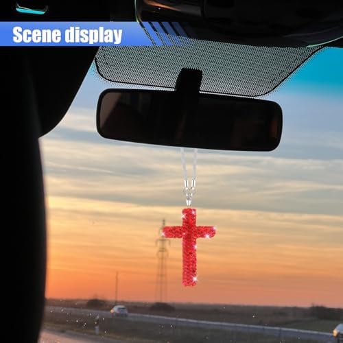 ZIMISI Bling Cross Car Hanging Ornament - Image 5