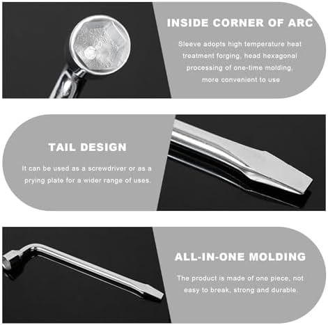 Car Spare Tire Wrench, 17mm L-Shaped Slotted End Socket Tire Replacement Tool - Image 4