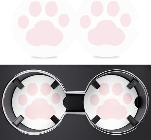 2 Pack Car Cup Holder Coaster, 2.63 inch Anti Slip Insert Absorbent Ceramic Car by Heainaiyoo